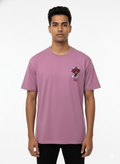 Men’s Maroon Graphic Printed Down Shoulder T-Shirt | Premium Cotton | 220 GSM