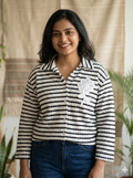 Premium Wavy Textured Cotton-Blend Shirt for Women