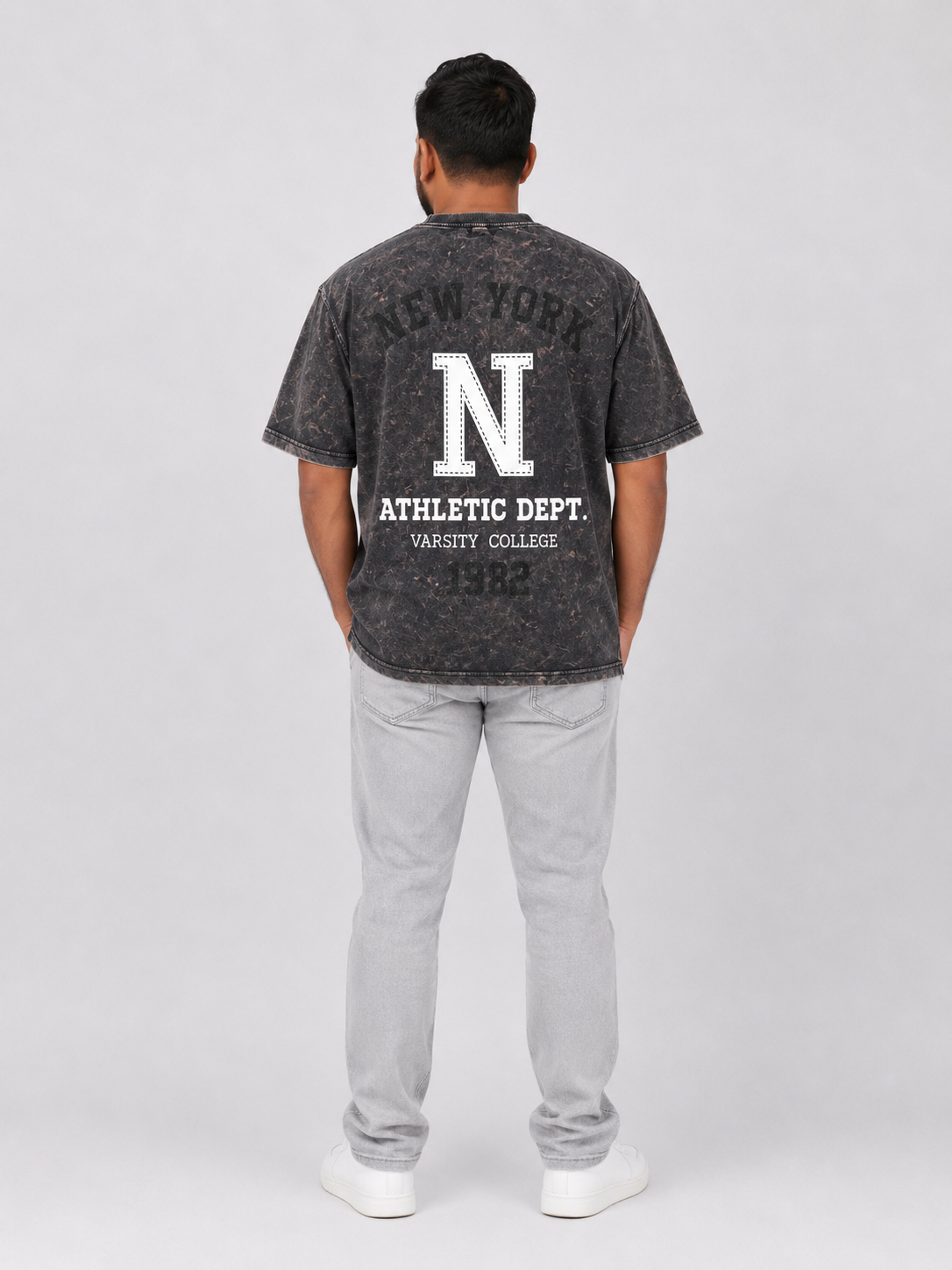 Oversized Acid Wash Graphic Printed T-Shirt with Vintage Typography Design Sale by SITASONI™ trend 📍Nawagarh (BEMETARA)