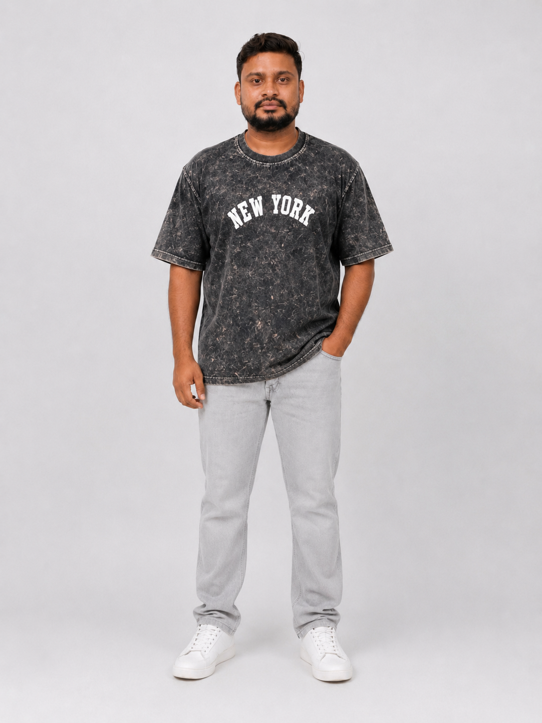 Oversized Acid Wash Graphic Printed T-Shirt with Vintage Typography Design Sale by SITASONI™ trend 📍Nawagarh (BEMETARA)